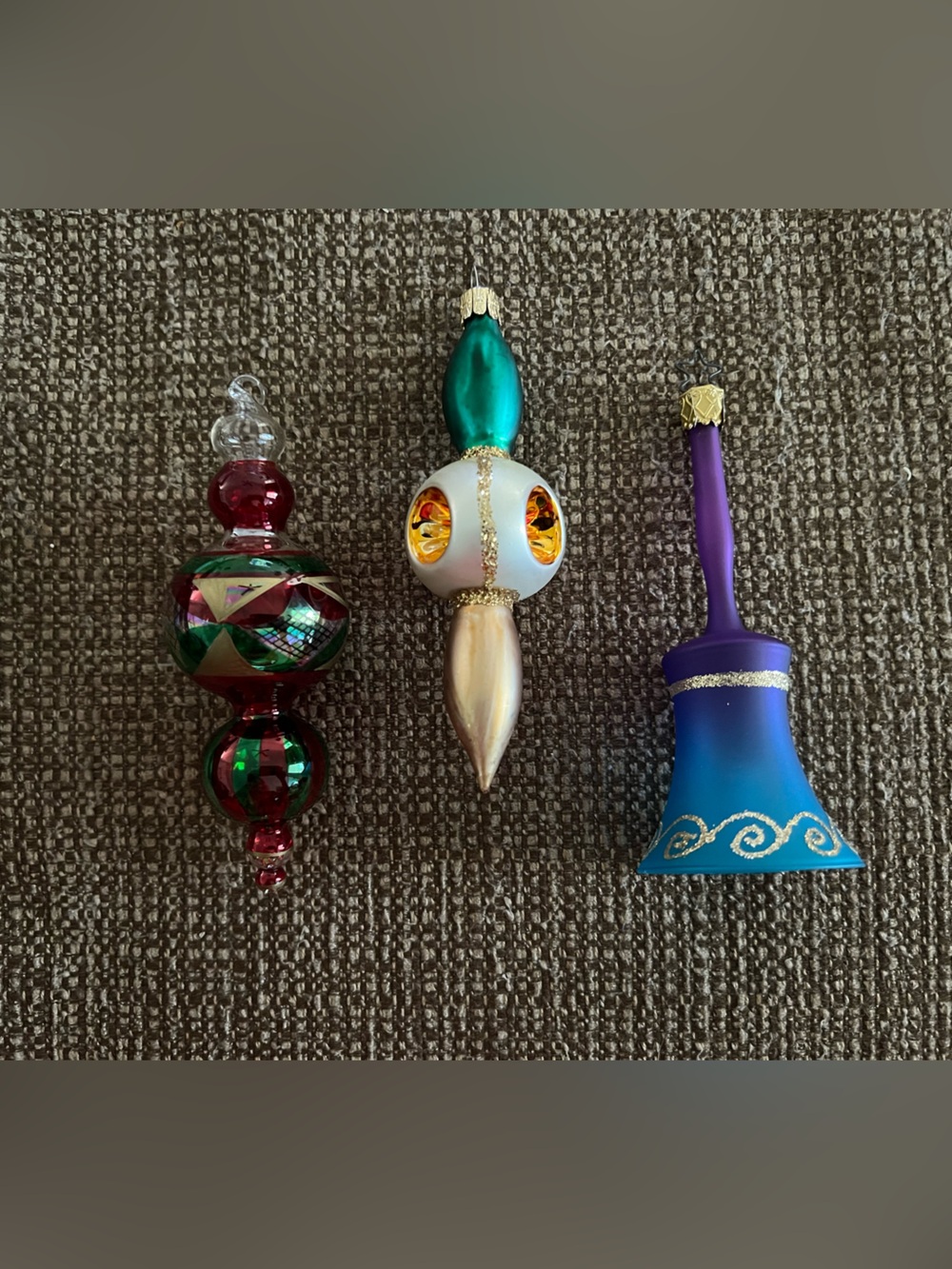 Assortment of 3 Vintage Christmas Ornaments